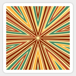 Barcode Sunburst Square (Retro Colours) Sticker